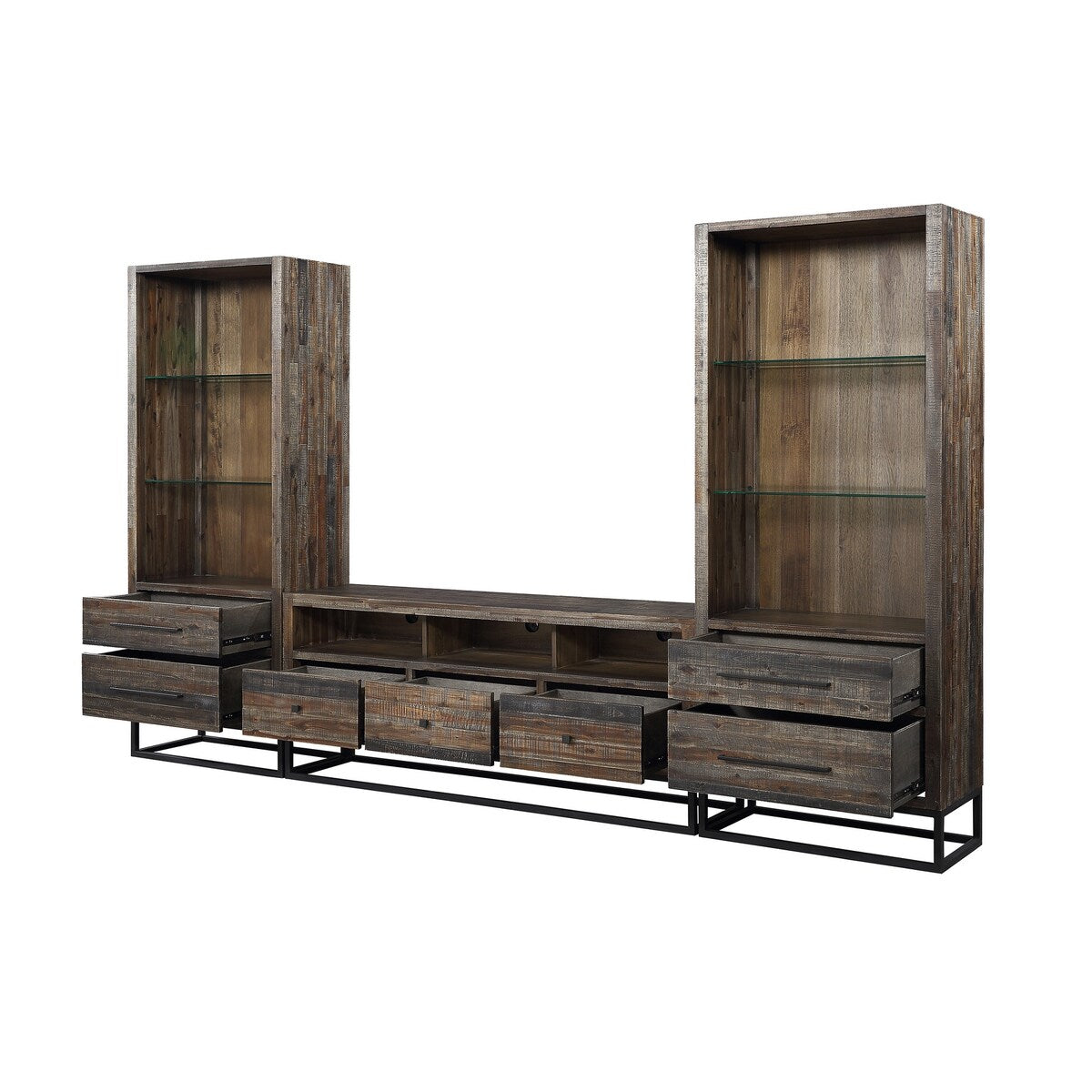 Somette Canyon Ridge Brown Two Drawer Bookcase/Pier - 34"L x 17"W x 83"H