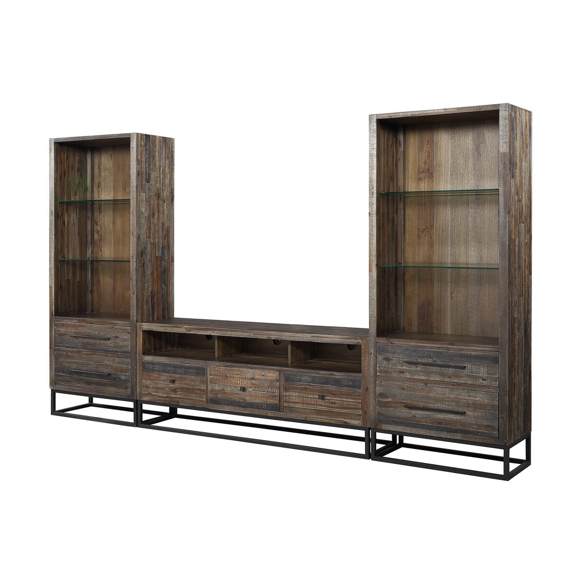 Somette Canyon Ridge Brown Two Drawer Bookcase/Pier - 34"L x 17"W x 83"H