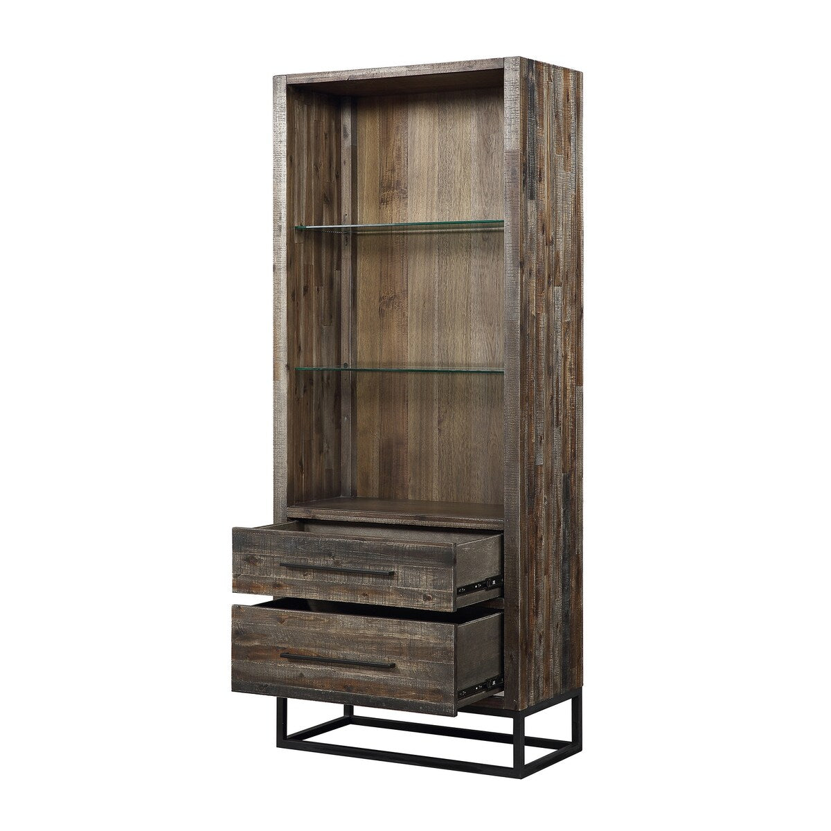 Somette Canyon Ridge Brown Two Drawer Bookcase/Pier - 34"L x 17"W x 83"H