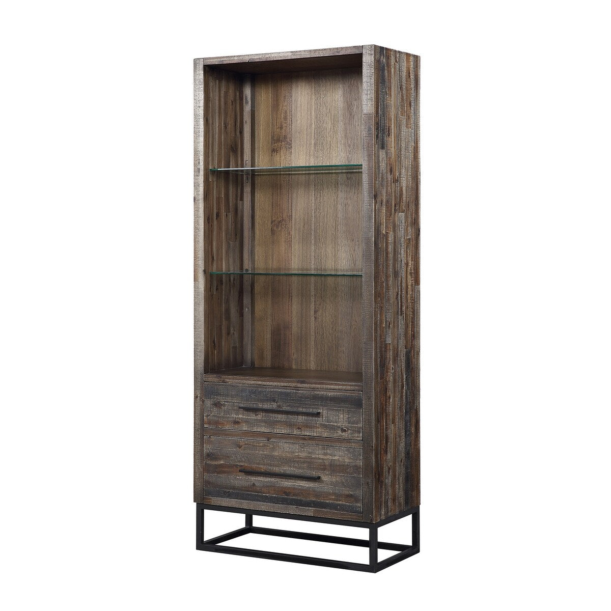 Somette Canyon Ridge Brown Two Drawer Bookcase/Pier - 34"L x 17"W x 83"H
