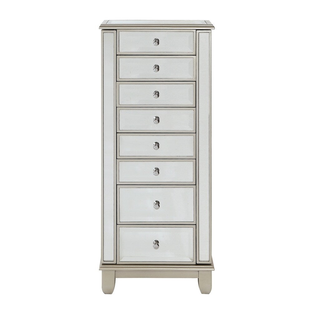 Somette Elsinore Champagne Two Door Seven Drawer Jewelry Armoire - 18"W x 12"L x 42.5"H