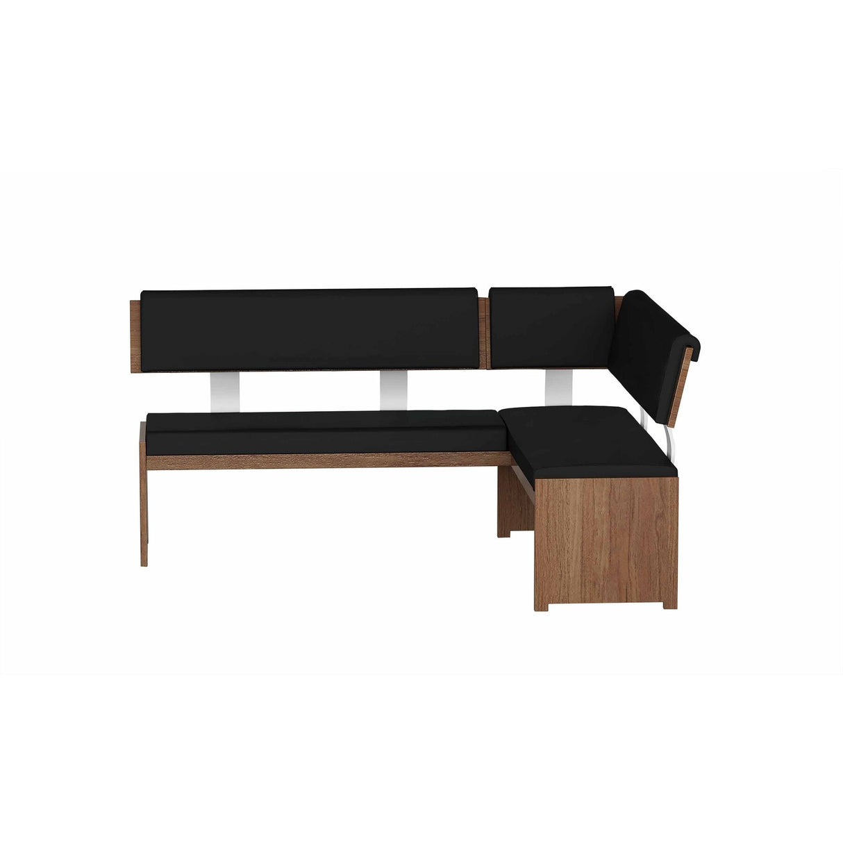 Somette Emily Modern Wood Dining Set with Table, Nook and Bench