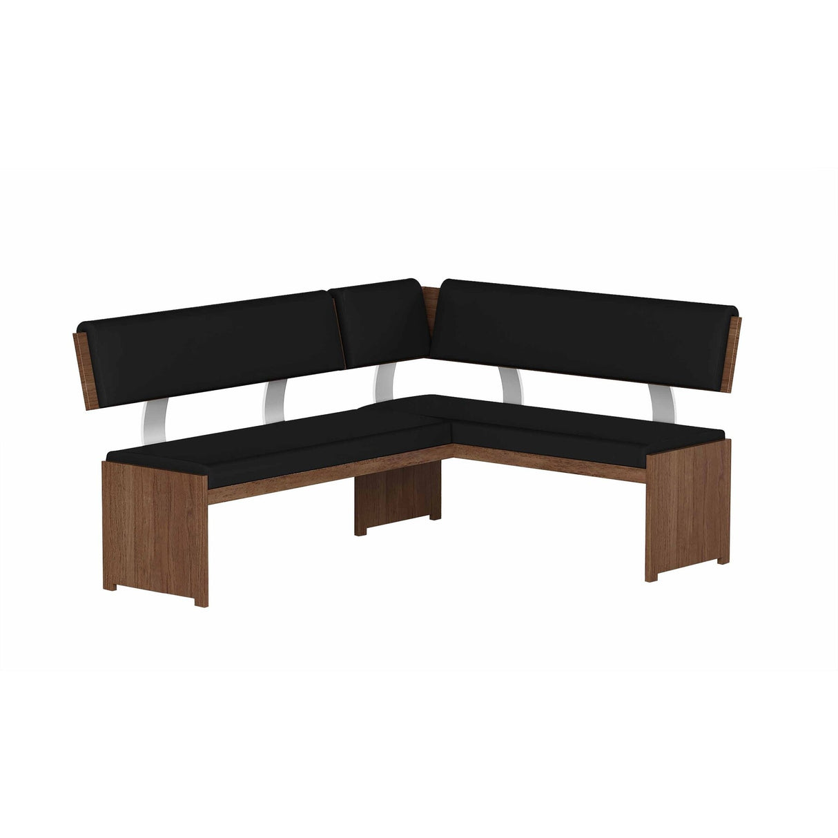Somette Emily Modern Wood Dining Set with Table, Nook and Bench