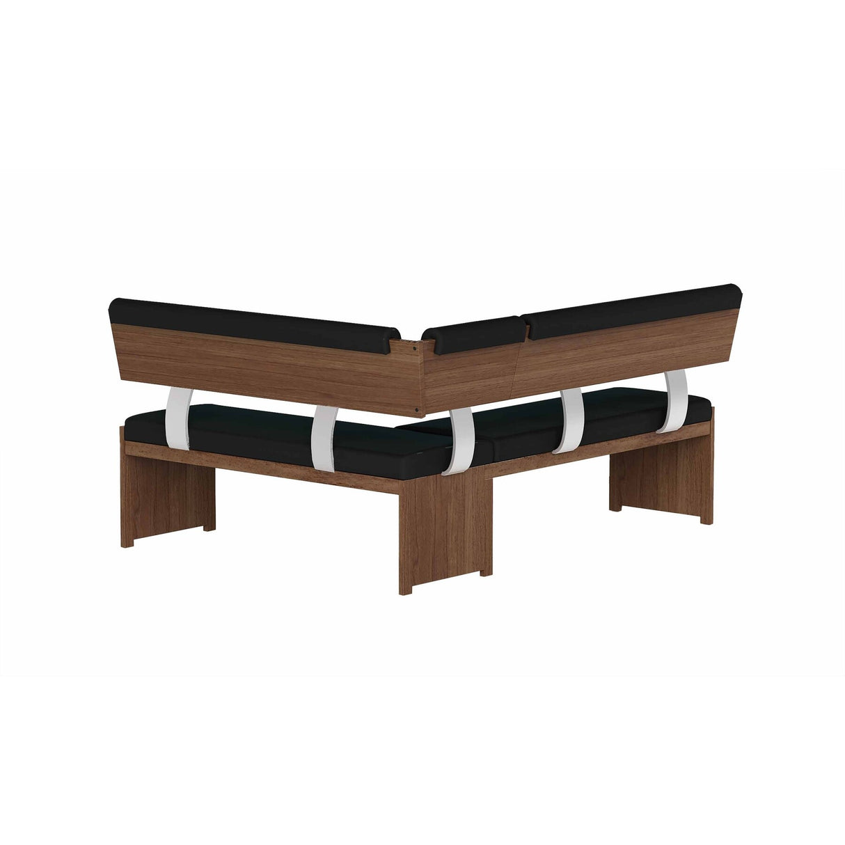 Somette Emily Modern Wood Dining Set with Table, Nook and Bench