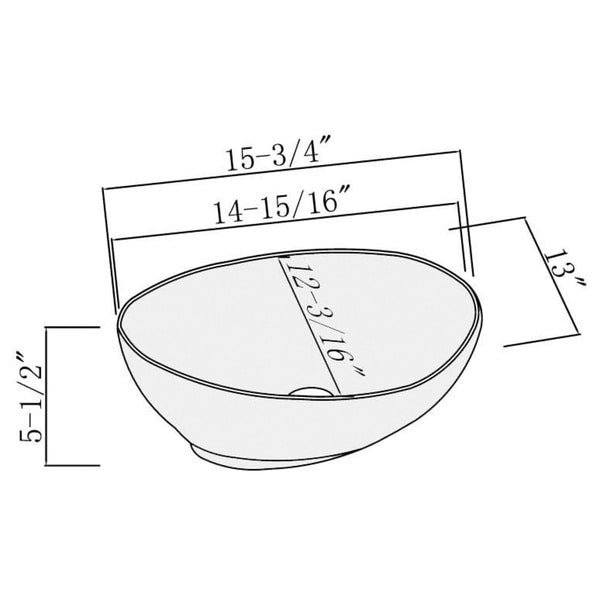 Fine Fixtures Vitreous China Round Modern Vessel Sink