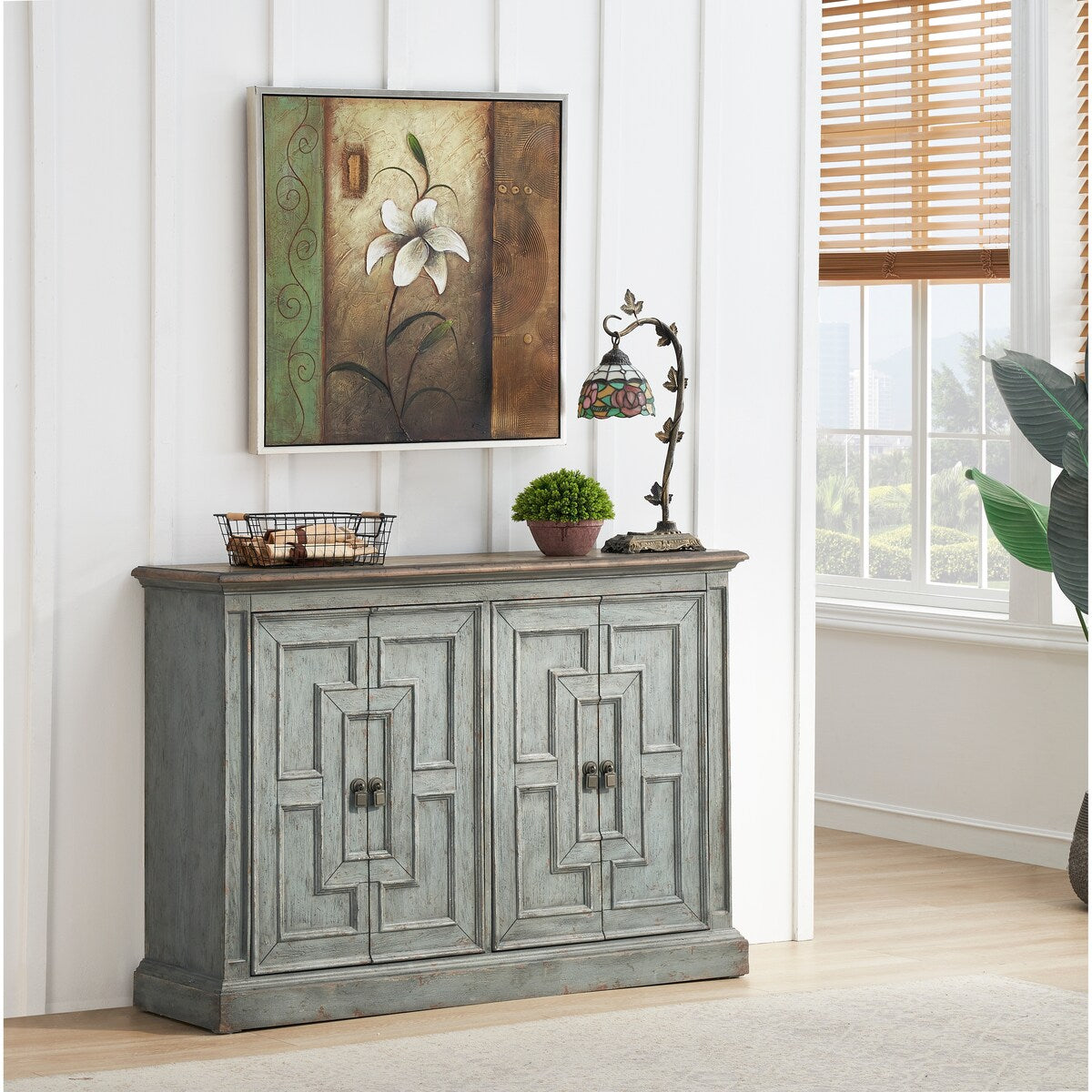 Somette Haversham Aged Blue Four Door Credenza