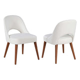 Somette Kenny White Faux Leather Open Back Side Chair, Set of 2