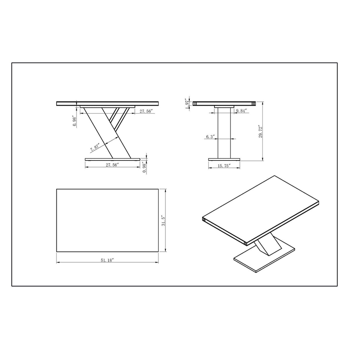 Somette Lillian 2-Piece Gloss Gray Dining Set with Dining Table & Nook