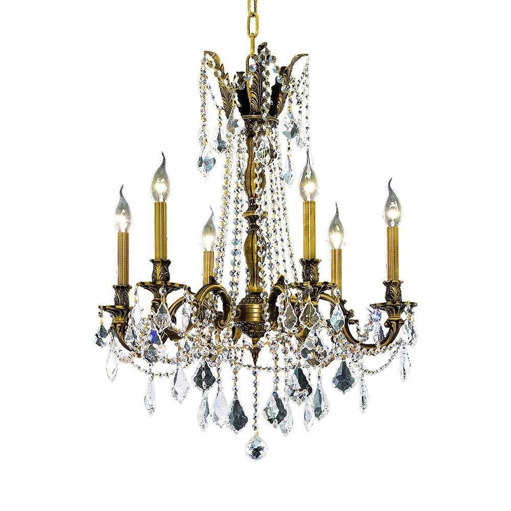 Somette Lucerne 6-light Royal Cut Crystal and Antique Bronze Chandelier