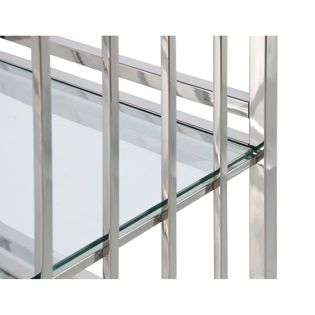 Somette Modern Stainless Steel & Glass Bar - N/A