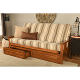 Somette Monterey Storage Full-size Futon Set in Barbados Finish with Parma Gray Mattress