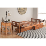 Somette Monterey Storage Full-size Futon Set in Barbados Finish with Parma Gray Mattress