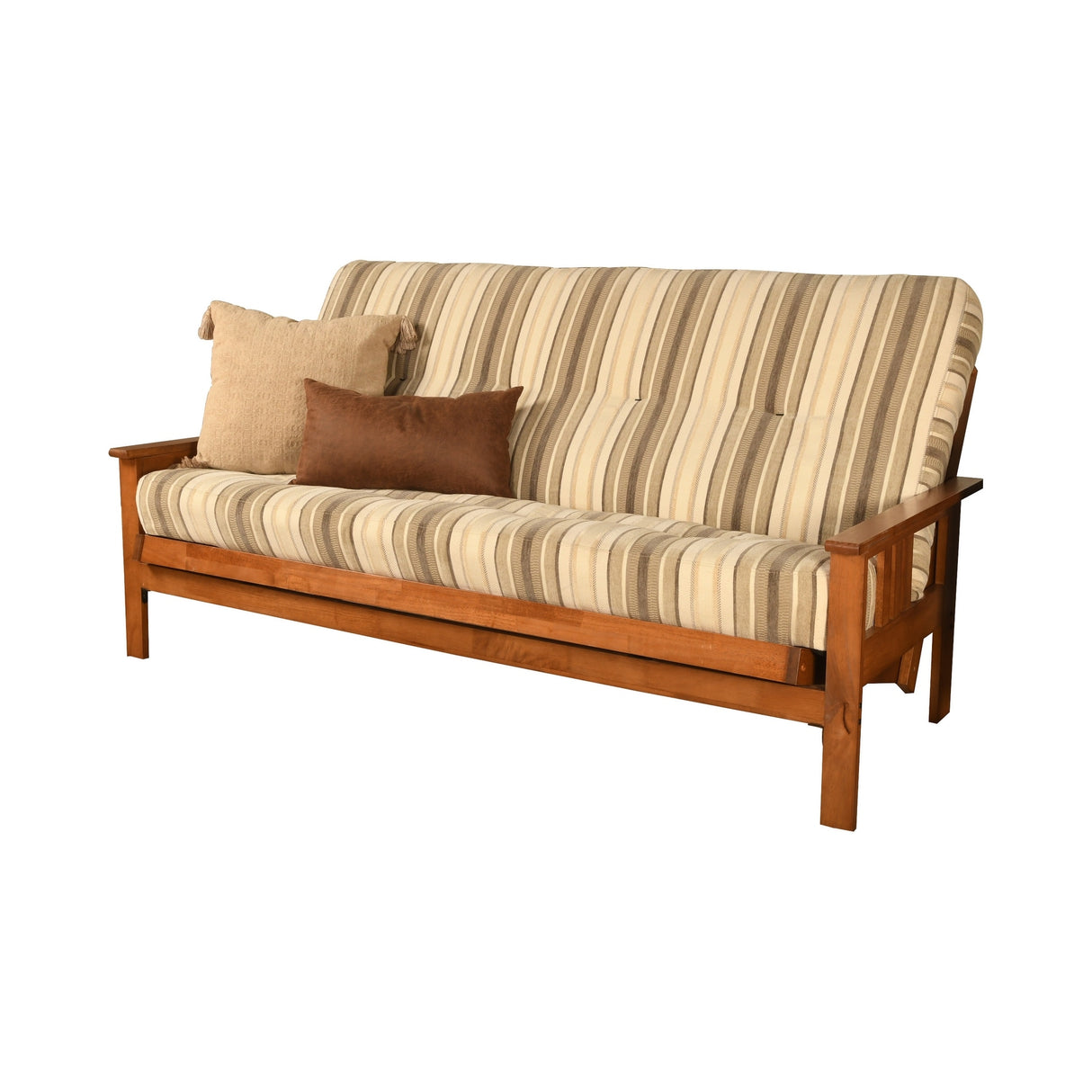 Somette Monterey Storage Full-size Futon Set in Barbados Finish with Parma Gray Mattress