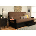 Somette Phoenix Black Futon Set with Storage Drawers and Innerspring Mattress