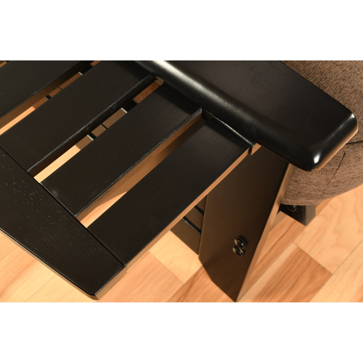 Somette Phoenix Black Futon Set with Storage Drawers and Innerspring Mattress