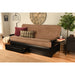 Somette Phoenix Black Futon Set with Storage Drawers and Innerspring Mattress