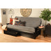 Somette Phoenix Black Futon Set with Storage Drawers and Innerspring Mattress