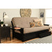 Somette Phoenix Black Futon Set with Storage Drawers and Innerspring Mattress