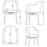 Somette Vassala 5-Piece Dining Set with Glass Table and Memory Swivel Arm Chairs