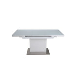 Somette Welma White Glass Top Dining Table - 32" x 47"