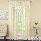 Songbird Lace Curtain Panel with Scalloped Hem