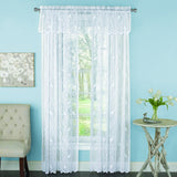 Songbird Lace Curtain Panel with Scalloped Hem
