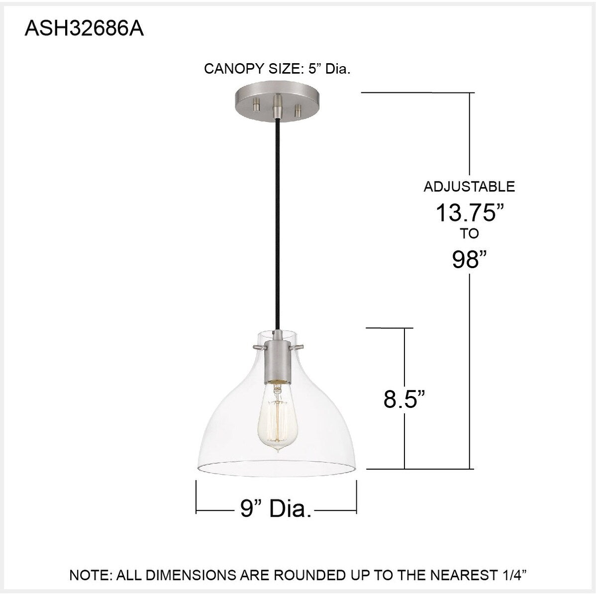 Sonoma 1-Light Brushed Nickel Mini Pendant - Brushed Nickel