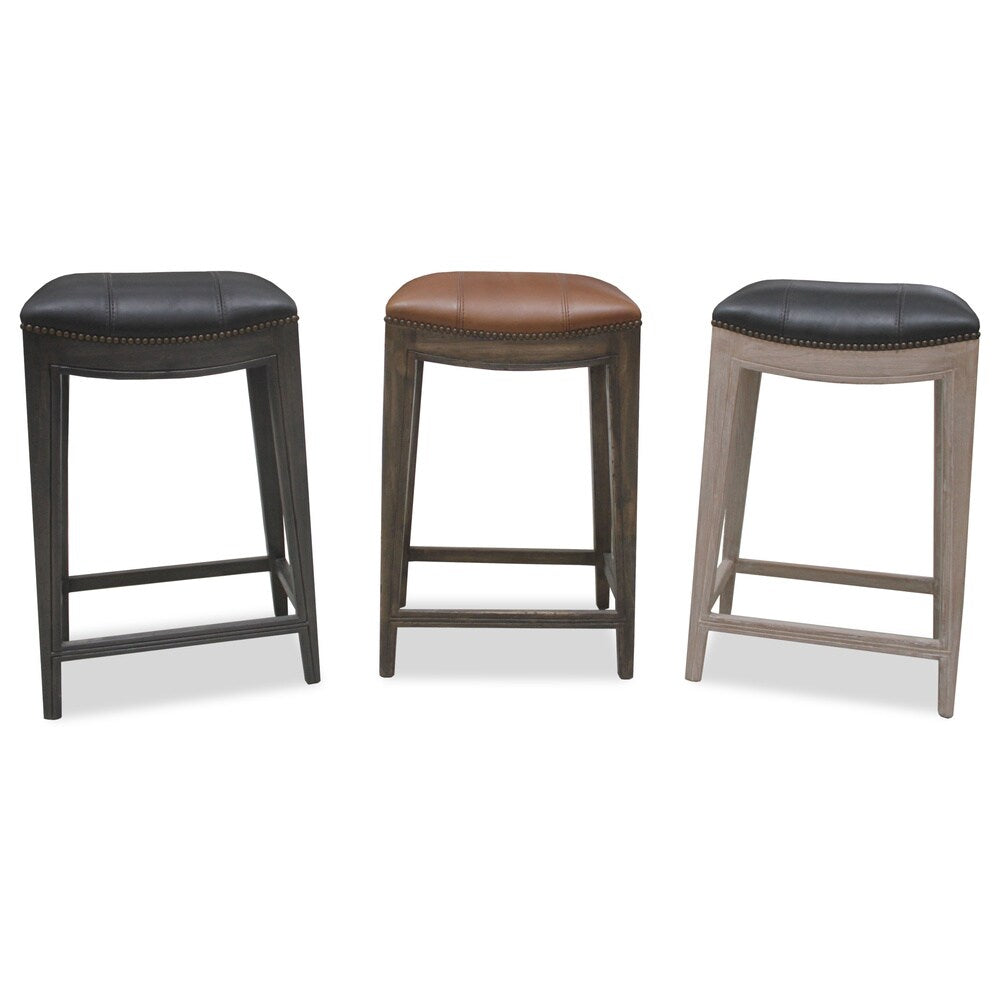 Sonoma Italian Leather and Alder Wood Barstool