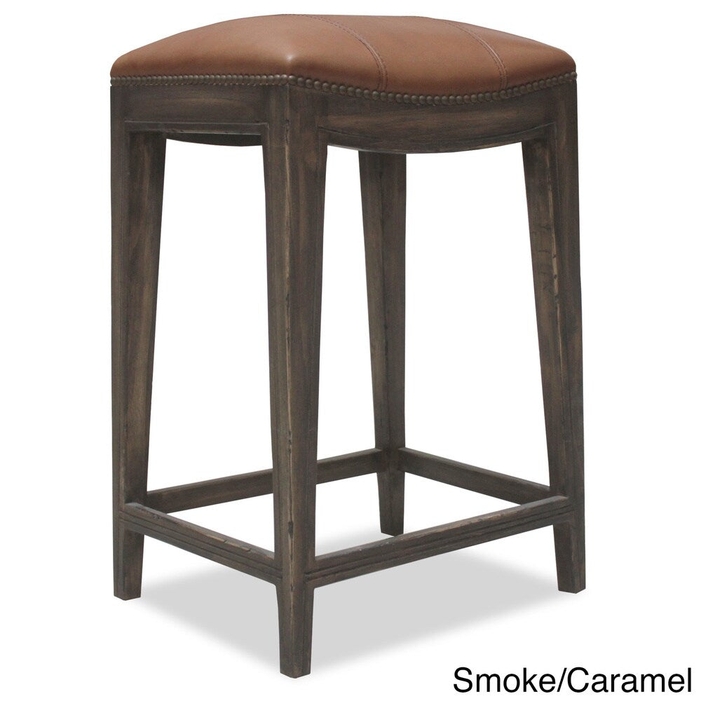 Sonoma Italian Leather and Alder Wood Barstool