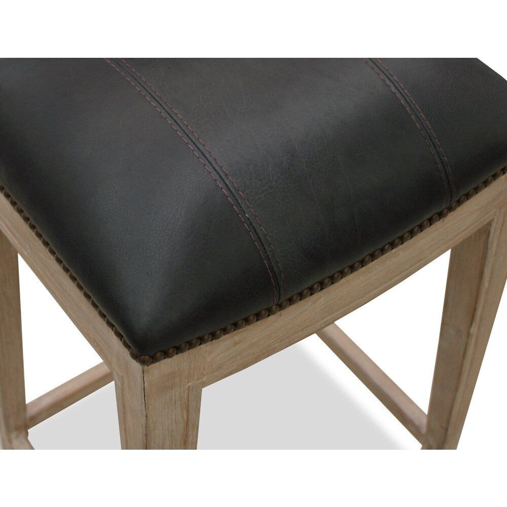 Sonoma Italian Leather and Alder Wood Barstool