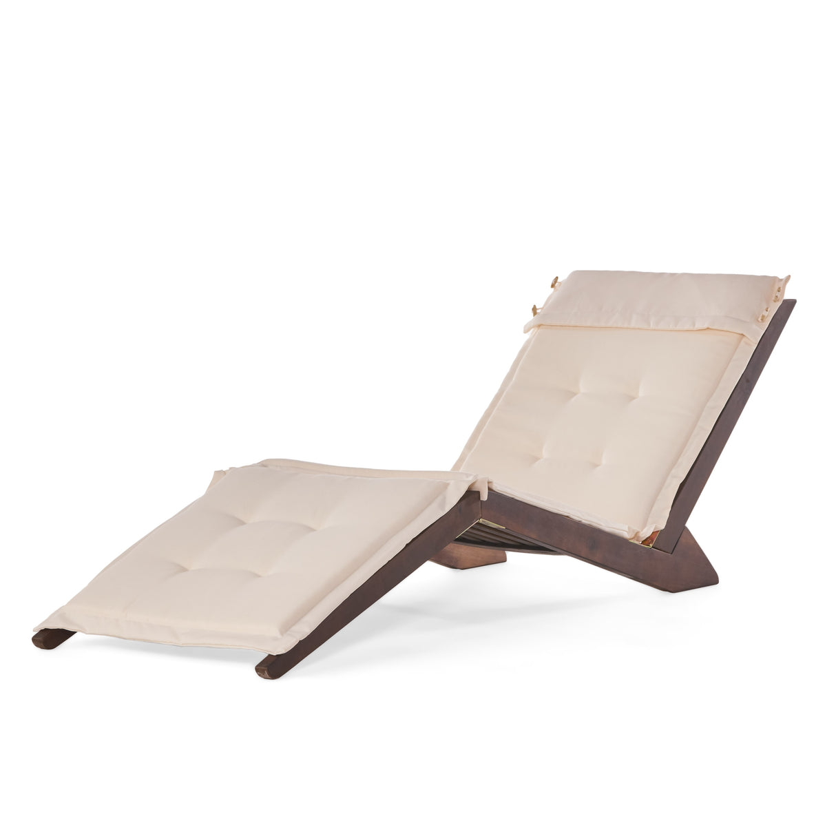 Sonora Wood Folding Lounger with Cushion by Christopher Knight Home