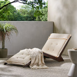 Sonora Wood Folding Lounger with Cushion by Christopher Knight Home