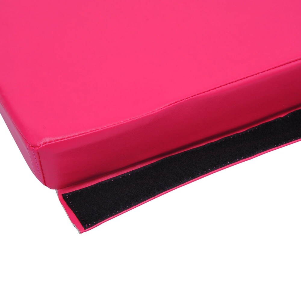 Soozier 4' x 10' x 2" PU Leather Folding Gymnastics Mat - Pink