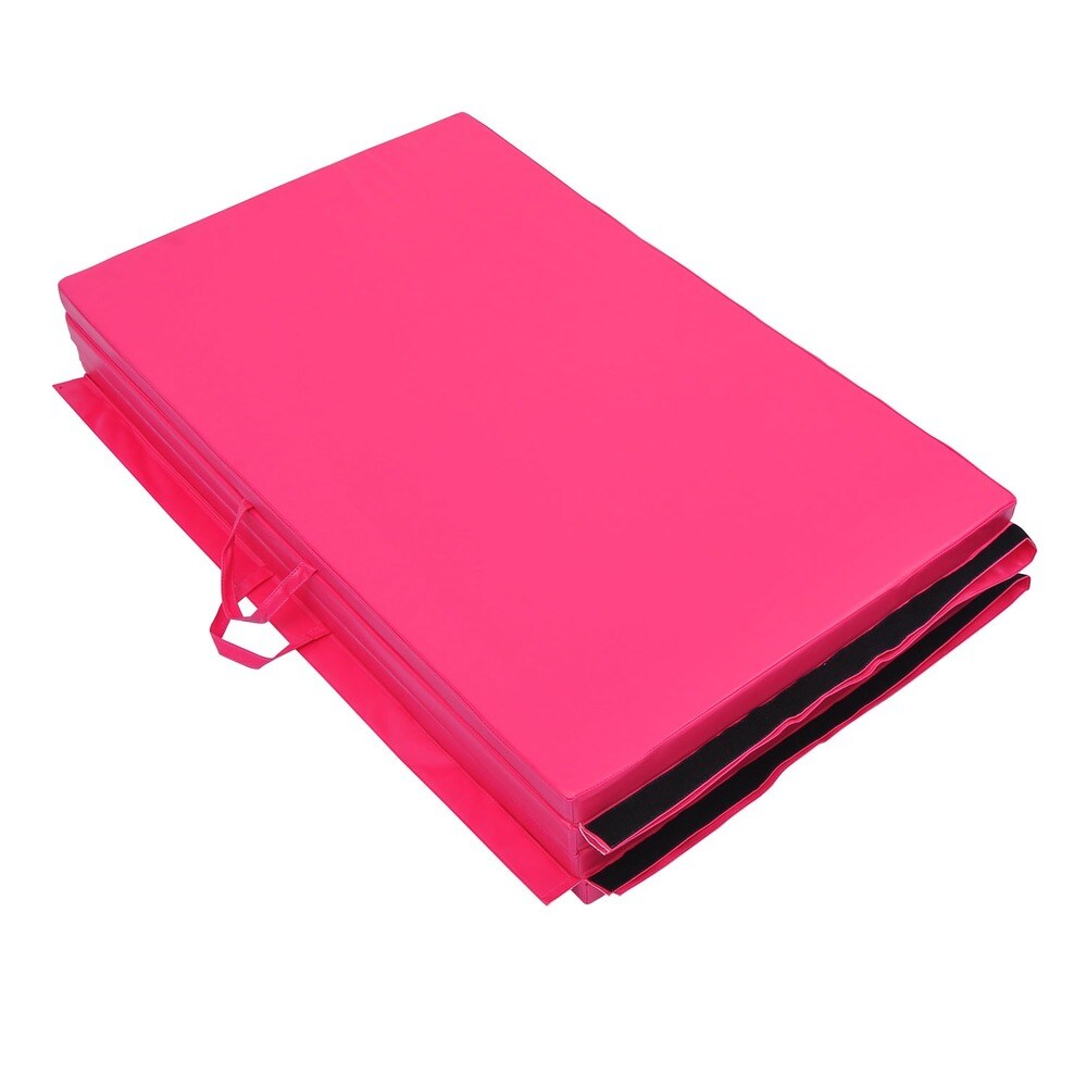 Soozier 4' x 10' x 2" PU Leather Folding Gymnastics Mat - Pink