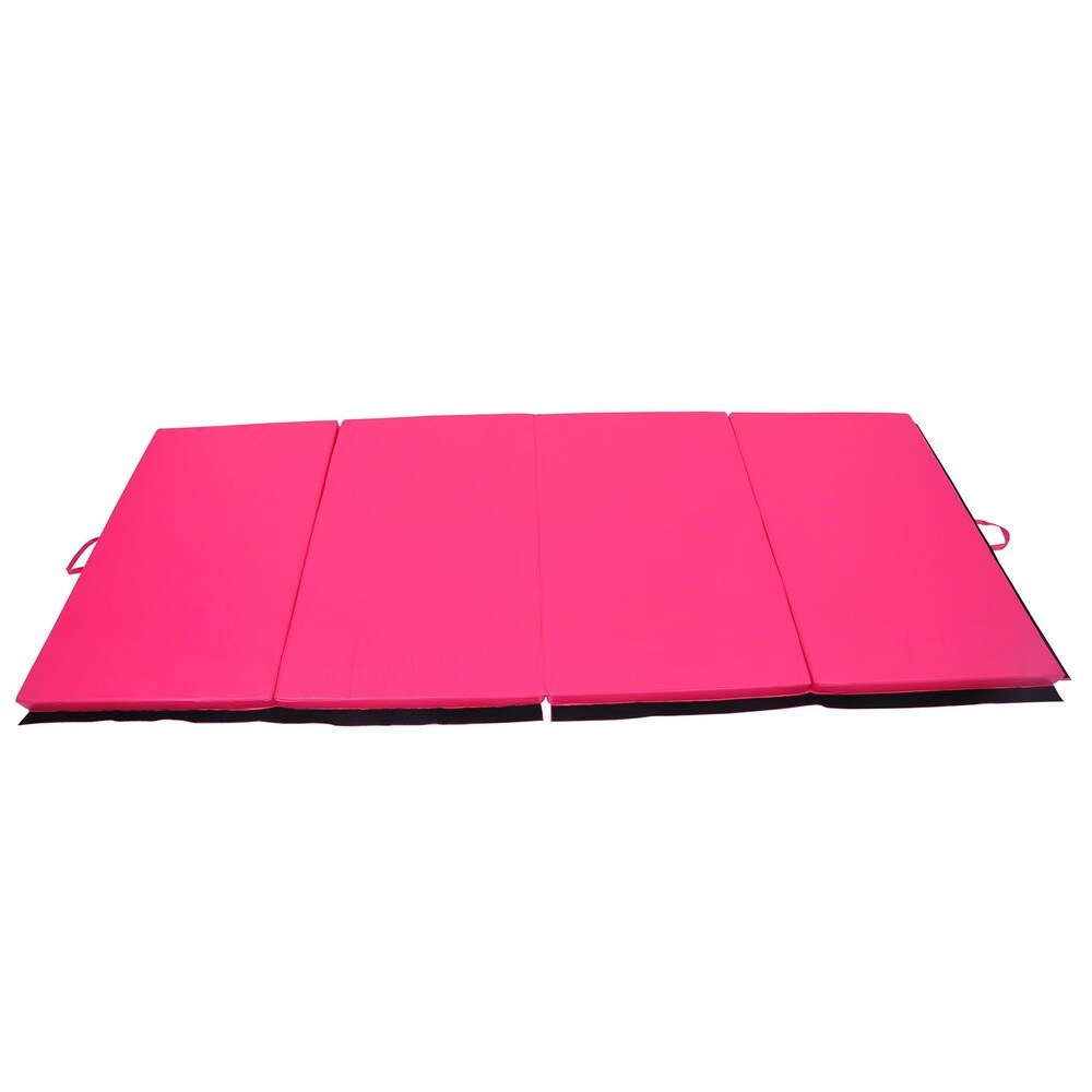 Soozier 4' x 10' x 2" PU Leather Folding Gymnastics Mat - Pink
