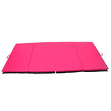 Soozier 4' x 10' x 2" PU Leather Folding Gymnastics Mat - Pink