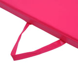 Soozier 4' x 10' x 2" PU Leather Folding Gymnastics Mat - Pink