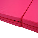 Soozier 4' x 10' x 2" PU Leather Folding Gymnastics Mat - Pink
