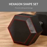 Soozier Hex Dumbbells Set, Rubber Hand Weights with Non-Slip Handles, Anti-roll, for Women or Men Home Gym Workout