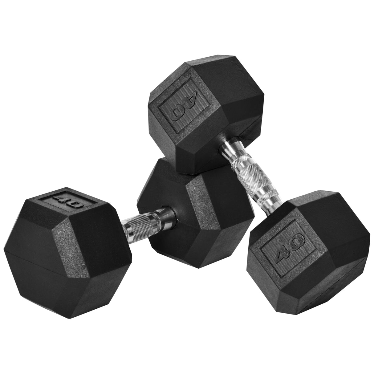 Soozier Hex Dumbbells Set, Rubber Hand Weights with Non-Slip Handles, Anti-roll, for Women or Men Home Gym Workout