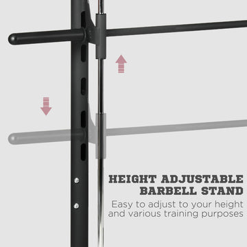 Soozier Adjustable Squat Rack with Pull Up Bar, Barbell and Weight Rack, Barbell Stand Weight Lifting Equipment Power Rack