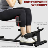 Soozier Deep Squat Machine, Sissy Squat Leg Workout Equipment with Adjustable Calf Pad and Non-slip Foot Plate