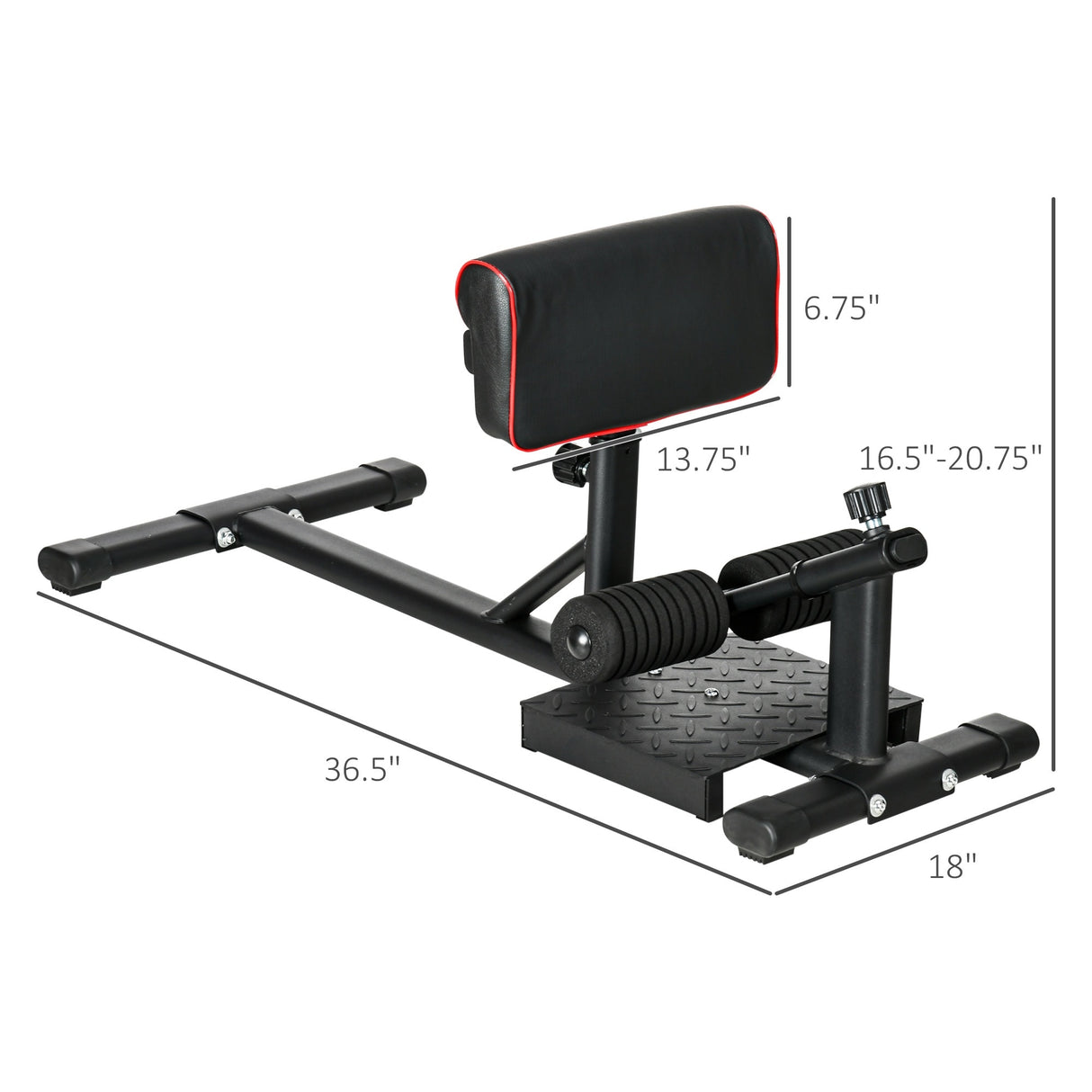 Soozier Deep Squat Machine, Sissy Squat Leg Workout Equipment with Adjustable Calf Pad and Non-slip Foot Plate