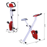 Soozier Folding Exercise Bike LCD Monitor Home Gym Exercise Adjustable Tension Padded Seat Heart Rate Monitor Pulse Sensor