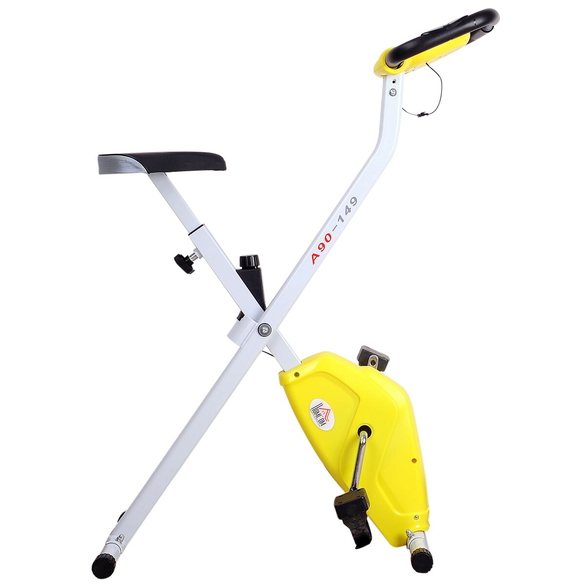 Soozier Folding Exercise Bike LCD Monitor Home Gym Exercise Adjustable Tension Padded Seat Heart Rate Monitor Pulse Sensor