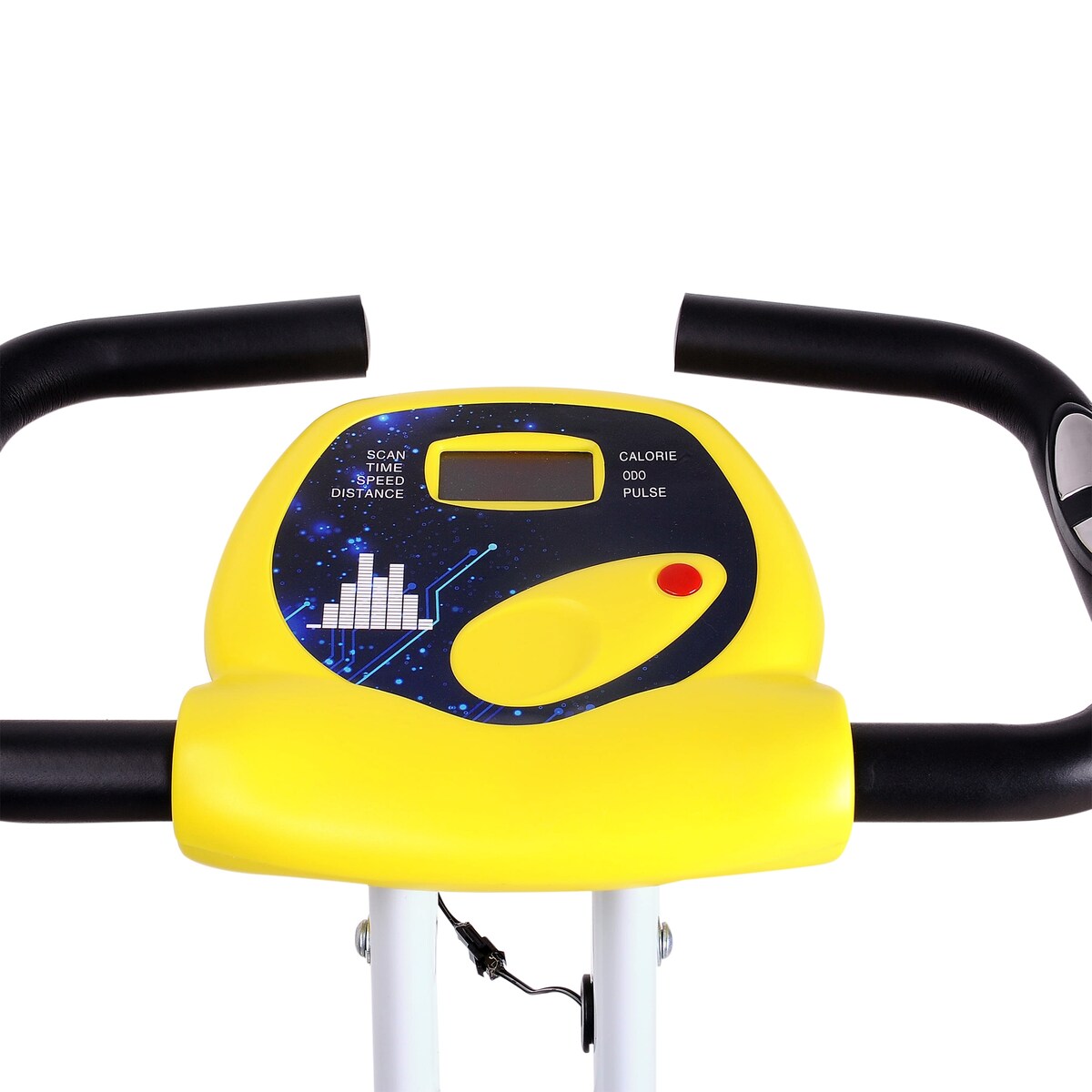 Soozier Folding Exercise Bike LCD Monitor Home Gym Exercise Adjustable Tension Padded Seat Heart Rate Monitor Pulse Sensor