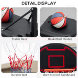 Soozier Portable Basketball Hoop Stand, Height-Adjustable Basketball System with 29'' Backboard and Wheels for Indoor Outdoor