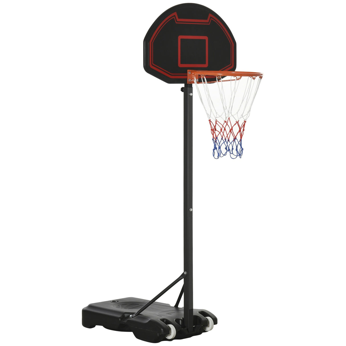 Soozier Portable Basketball Hoop Stand, Height-Adjustable Basketball System with 29'' Backboard and Wheels for Indoor Outdoor
