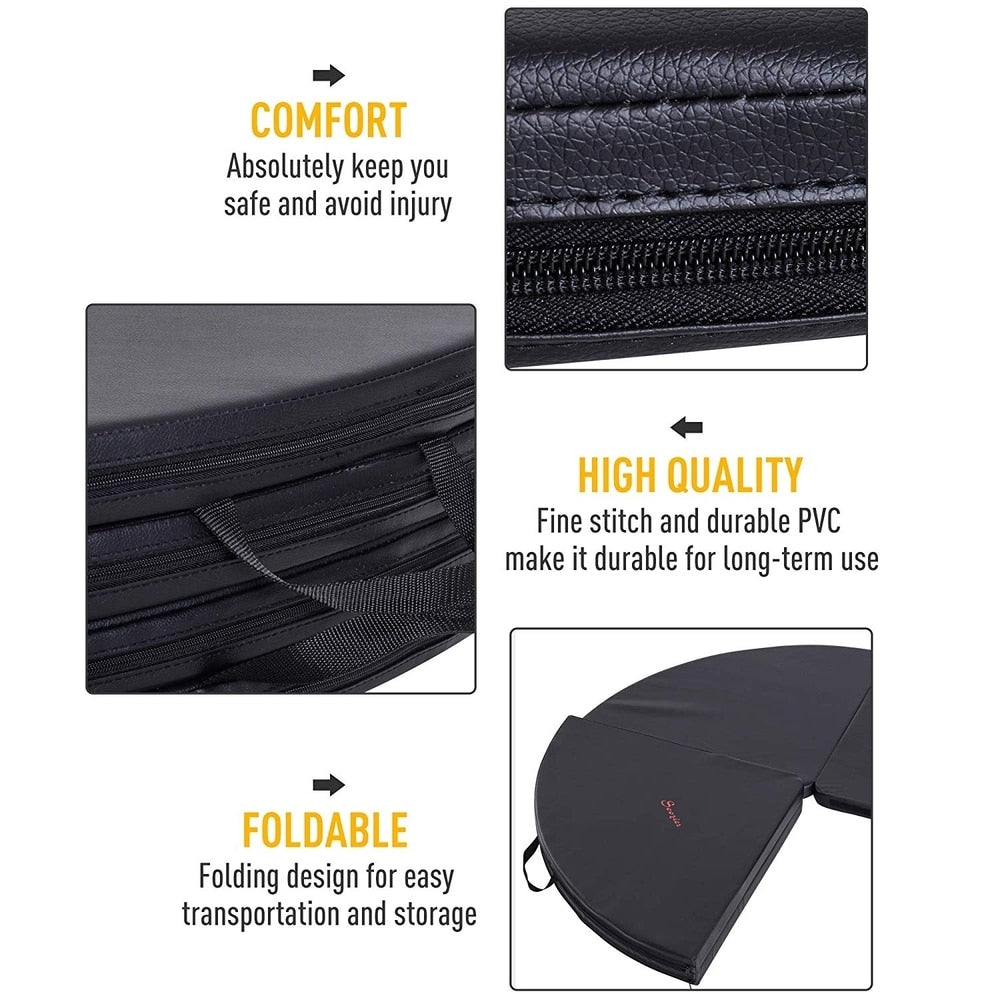 Soozier Round Folding Portable Pole Dance Crash Mat - Black
