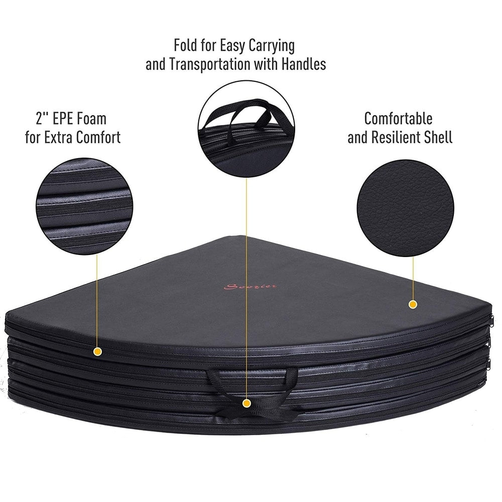 Soozier Round Folding Portable Pole Dance Crash Mat - Black